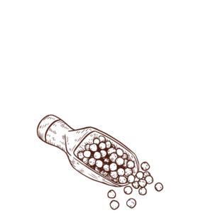 Illustration von Pfefferkörnern.